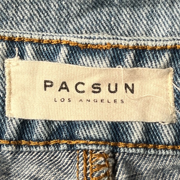 Pacsun Stonewashed Distressed High Rise Mom Jeans Blue Size 25 - Picture 3 of 7